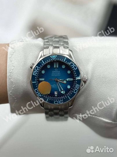 Мужские часы Omega Seamaster минеральное стекло