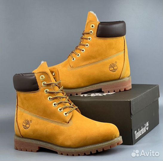 Ораньжевые Timberland с мехом