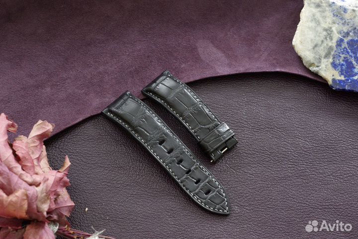 Ремешок для часов из крокодила. 24*22 мм. Handmade