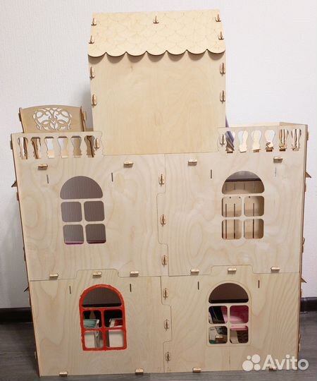 Домик кукольный деревянный 110*80