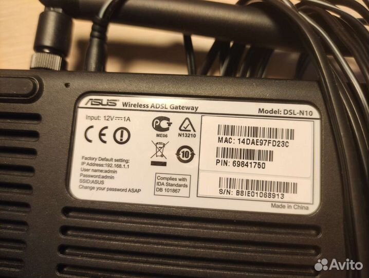 Wi-Fi роутер Asus dsl-n10