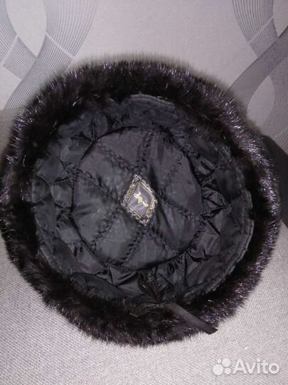 Норковая шапка мужская черная