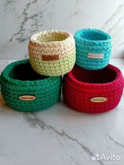Корзины из трикотажной пряжи