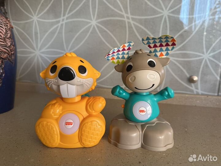 Игрушки fisher price бобер и лось