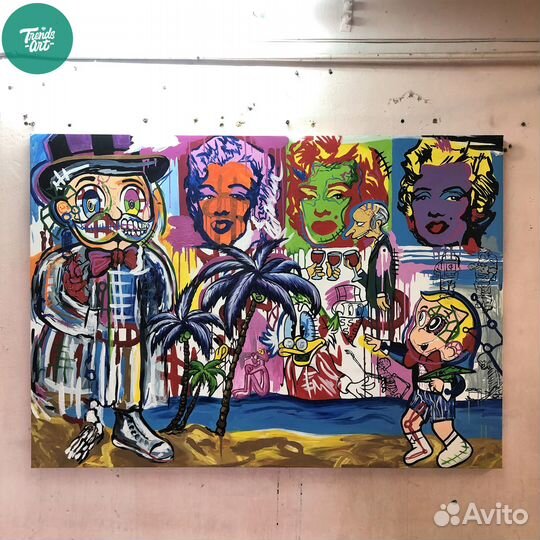 Модные арт картины акрилом под заказ лофт