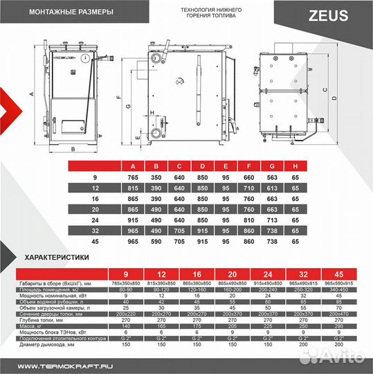 Твердотопливный котел длительного горения Zeus 9