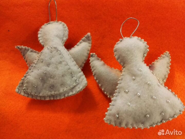 Ангелочки мягкие фигурки из фетра, макраме