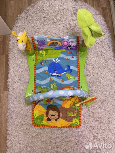 Развивающий коврик и надувной круг для младенца