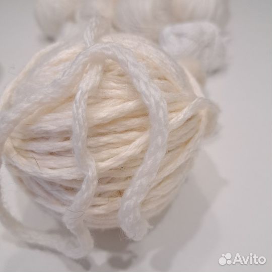 Пряжа белая для вязания пакетом 500гр