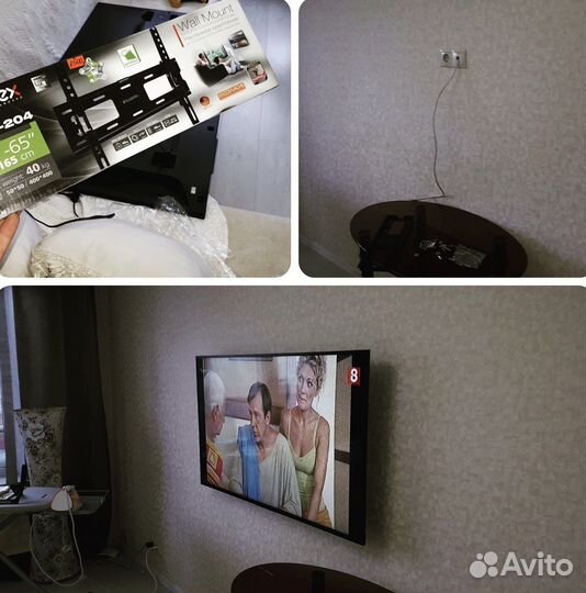 Установка кронштейна на тв подвеска тв монтаж тв