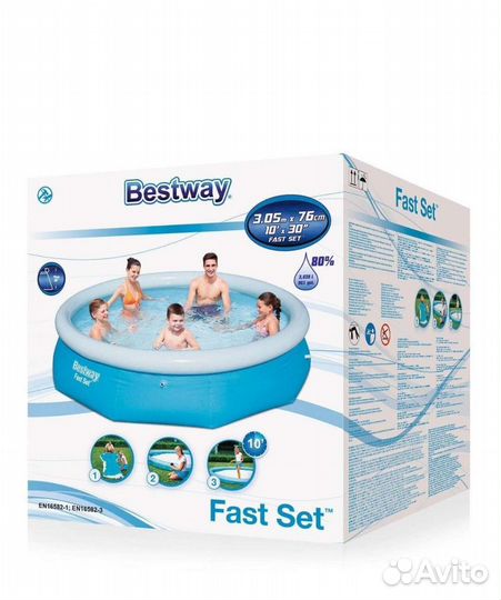 Бассейн Bestway Fast Set 57270, 305х76 см