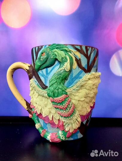 Кружки с декором из полимерной глины