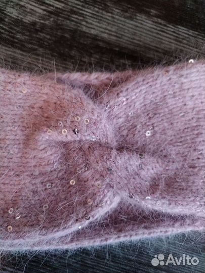 Женская вязаная повязка на голову