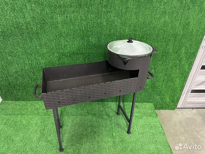 Мангал с печью под казан в наличии