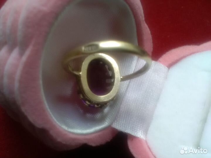 Серебряное кольцо с корундом СССР 875 проба