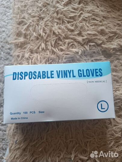 Перчатка виниловые, одноразовые