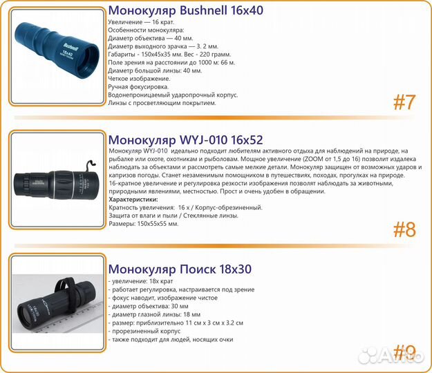 Монокли монокуляры