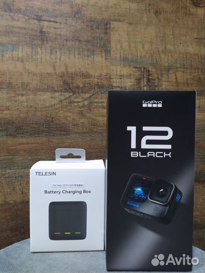 Go Pro 12 + зарядное Telesin (+2 аккум)