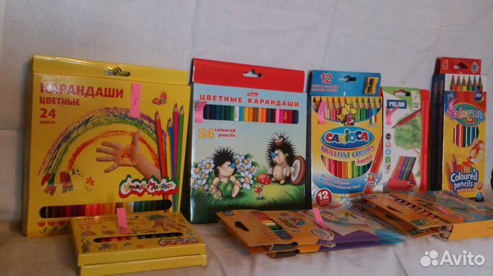 Новые наборы карандашей со склада 24-12-6 цв