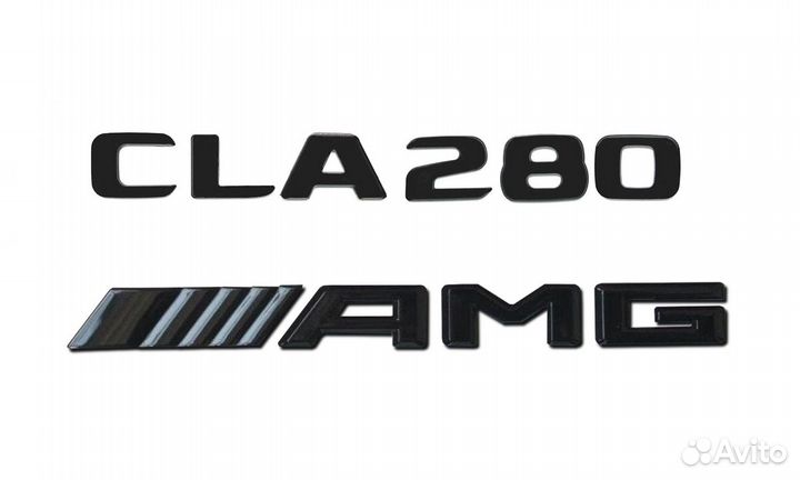 Комплект: шильдик Mercedes CLA280 + AMG черн