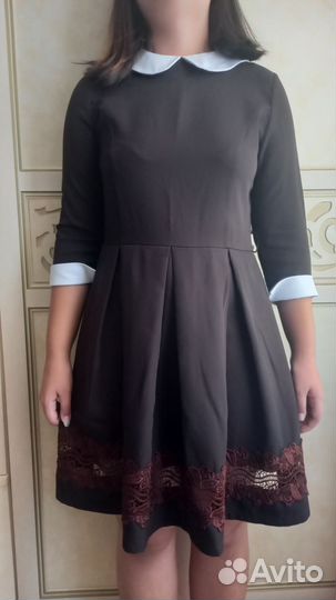 Школьная форма коричневая с фартуком