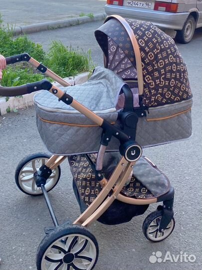 Коляска 2 в 1 эко кожа
