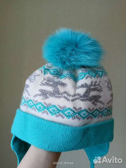 Шапка зимняя для девочки 52 54