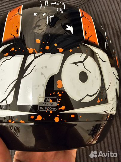 Мотошлем Airoh Aster-X Scull Orange размер М