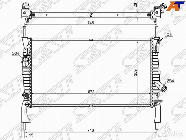 Радиатор ford transit 2.2TD /2.3 /2.4TD 2006- W