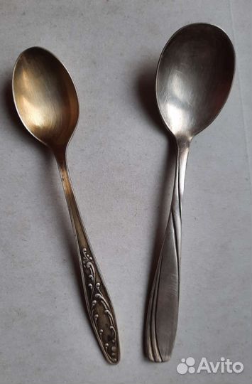 Мельхиоровые ложечки с узорами