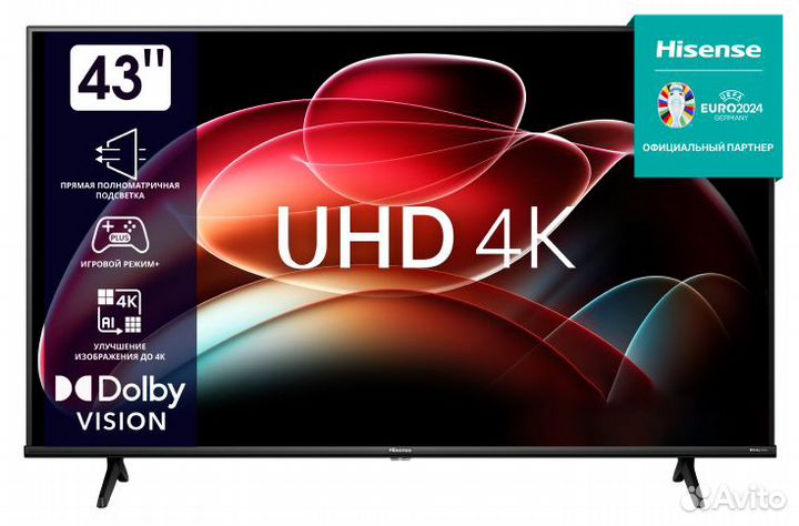 Телевизор hisense 43A6K SMART 4k