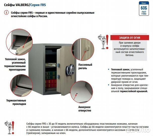 Огнестойкий сейф Valberg FRS-73T-EL