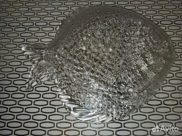 Блюдо поднос тарелка Рыба стекло под рыбку