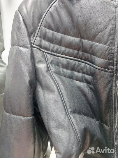 Кожаная куртка мужская с капюшоном новая