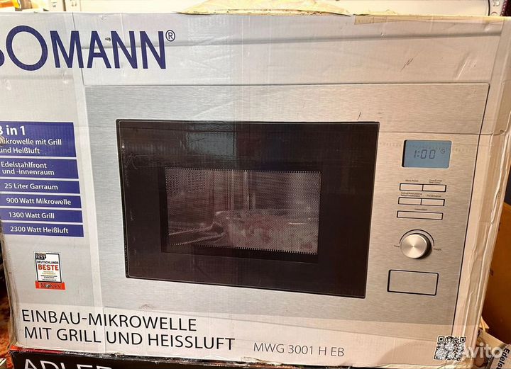 Bomann Bomann Einbau-Mikrowelle mit Grill und Heißluft MWG 3001 H
