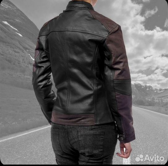Мотокуртка кожаная