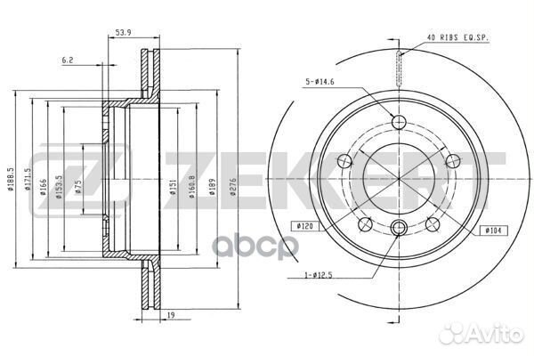 Диск торм. зад. BMW 3 (E36 E46) 95- bs-5789 Ze