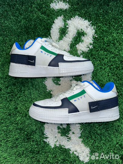 Nike Air Force 1 Low Type White Green Blue ориг