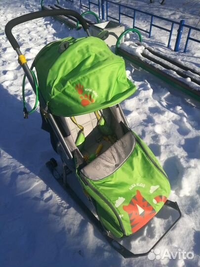 Коляска санки с колесами Nika