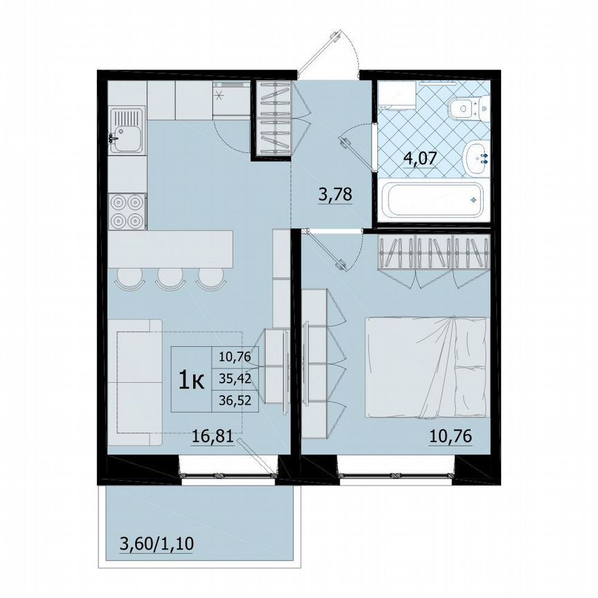1-к. квартира, 36,5 м², 5/9 эт.