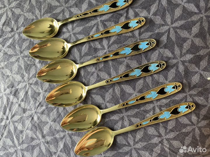 Ложки серебро с позолотой