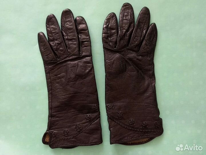 Перчатки женские кожаные