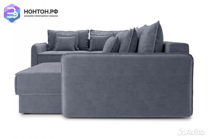 Диван п-образный тик-так Антей темно-серый