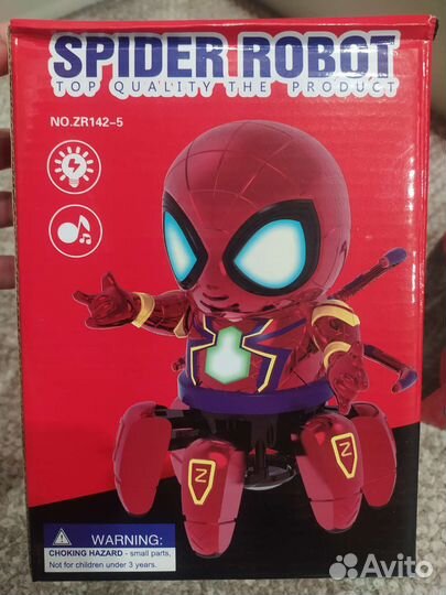 Робот человек паук музыкальный со светом