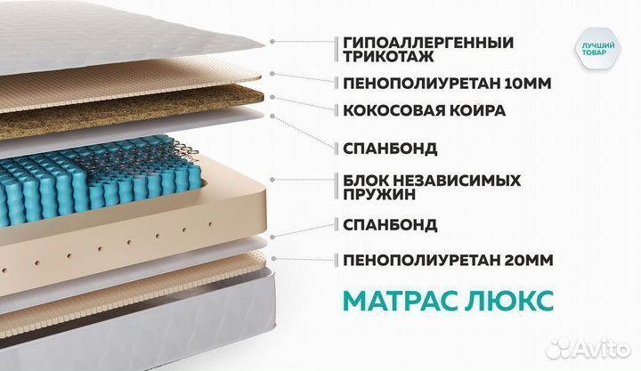 Матрас 180х200 двусторонний