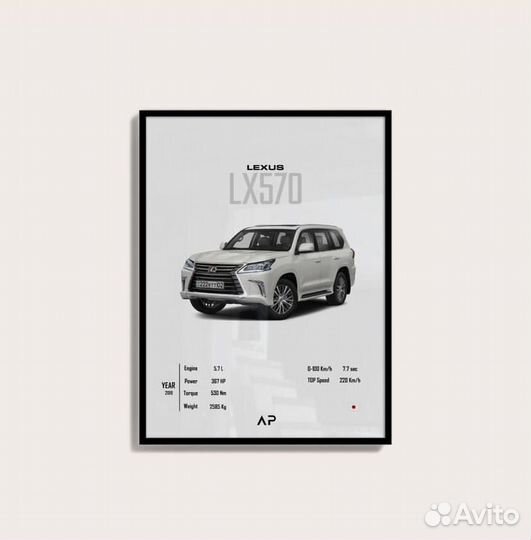 Постер с автомобилем