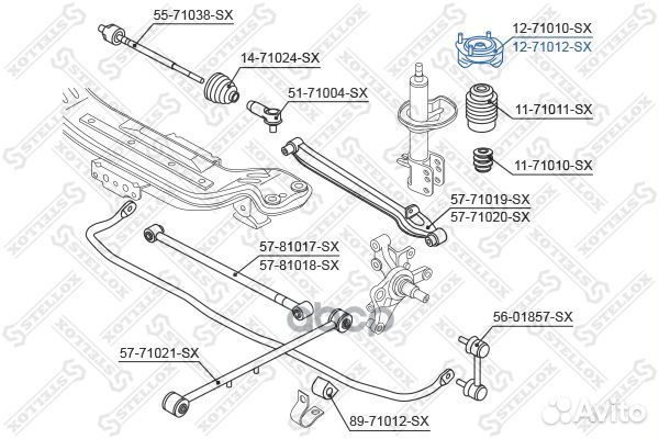 12-71012-SX опора амортизатора заднего левого