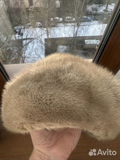 Шляпа женская из светло -серой норки