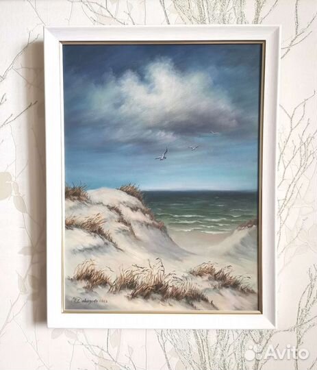 Картина маслом пейзаж дюны 40х30