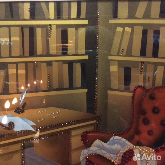 Картина из кристаллов Сваровски «Кабинет». Ручная